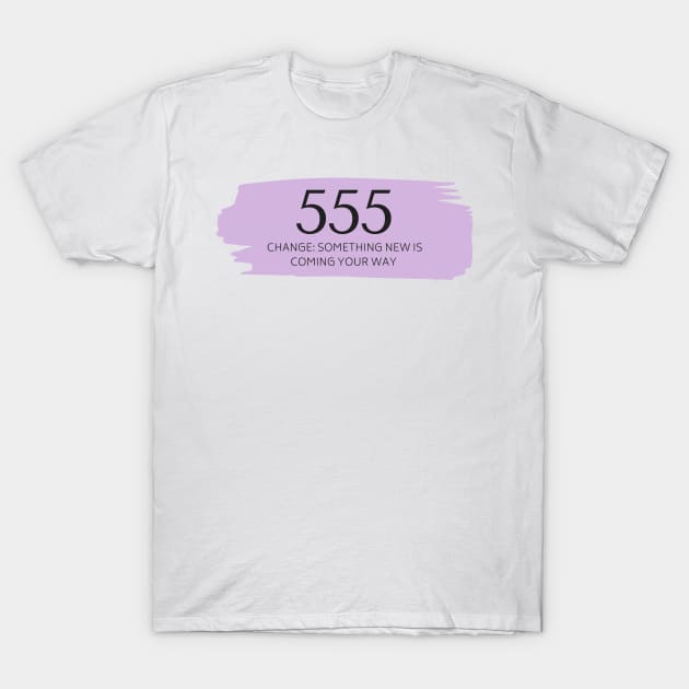 555 Angel Number purple T-Shirt by anrockhi